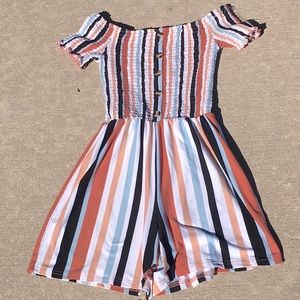 J FOR JUSTIFY BUTTON UP ROMPER